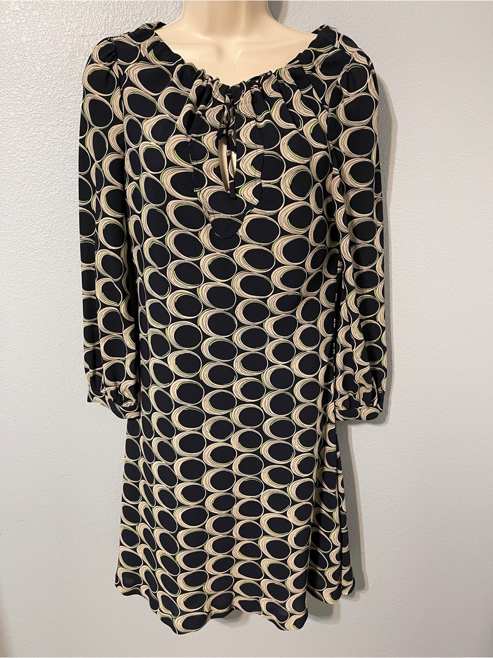 Moulinette Soeurs Anthropologie Geometric Shift Dress Mod Ellipses Blue Size 0